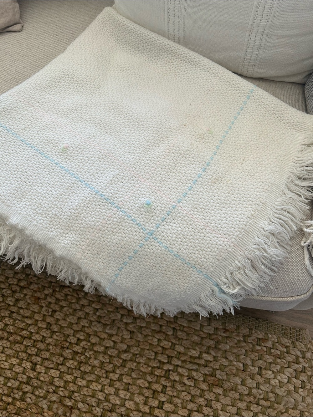 Vintage Made in Japan Rosebud Baby Blanket